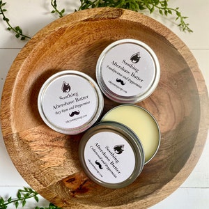 Soothing Aftershave Butter, Natural Aftershave, Holistic Aftershave Butter, Refreshing Aftershave Butter, Skin Softening Aftershave Butter