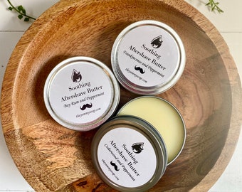 Soothing Aftershave Butter, Natural Aftershave, Holistic Aftershave Butter, Refreshing Aftershave Butter, Skin Softening Aftershave Butter