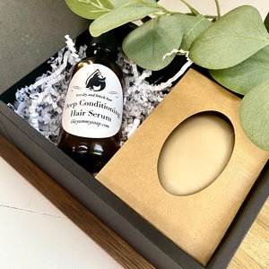 Goat Milk Shampoo Bar & Hair Serum Set: Natural Dry Hair Care