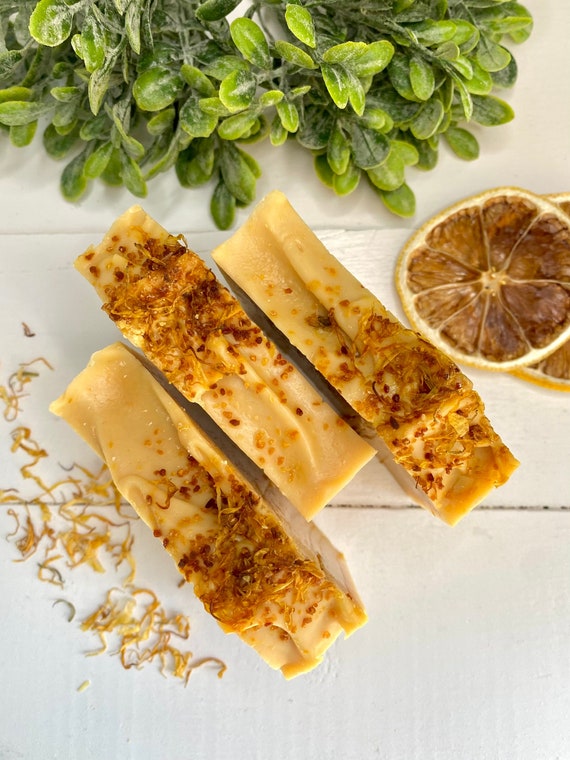 Lemongrass Goat Milk Soap: Natural Turmeric & Calendula Soap- Lemonlicious