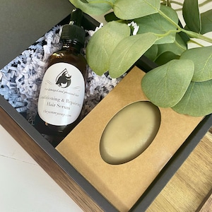 Damaged Hair Care Set ~Shampoo Bar and Repairing Hair Serum Set ~Natural Moisturizing Shampoo Bar ~Color Treated Hair ~Heat Styled Hair