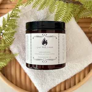 Lemon Goat Milk Lotion: Lemongrass Litsea Cubeba, Natural Moisturizer