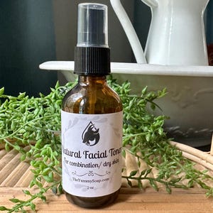 Facial Toner for Combination/ Dry Natural Witch Hazel Toner, Facial Spray, Holistic Skin Care, Toner for Combination/ Dry Skin