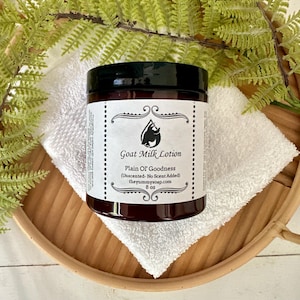 Ongeparfumeerde geitenmelklotion: vochtinbrengende crème voor de gevoelige huid, 8 oz