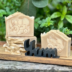 Natural Goat Milk Soap, Muscled Farmboy Goat Milk Soap, Soap for Men, Rosemary and Cedarwood Soap, Rhassoul Clay Soap, Rustic Soap Scent