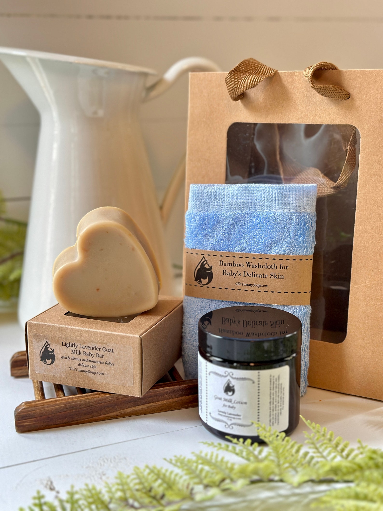 Goat Milk Baby Soap and Lotion Gift Set Lavender, Bergamot,