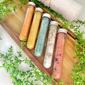 Natural Bath Salt Tubes, Botanical Bath Salts in a Tube, Bath Salt Soak Tube, Fun Bath Salts