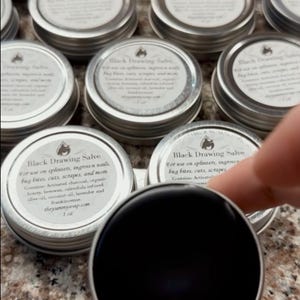 Black Drawing Salve, Herbal Salve, Drawing Salve, Activated Charcoal Salve, Sting and Bite Salve, Natural Drawing Salve