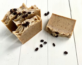 Spiced Mocha Latte Goat Milk Soap: Exfoliating Coffee Soap Bar