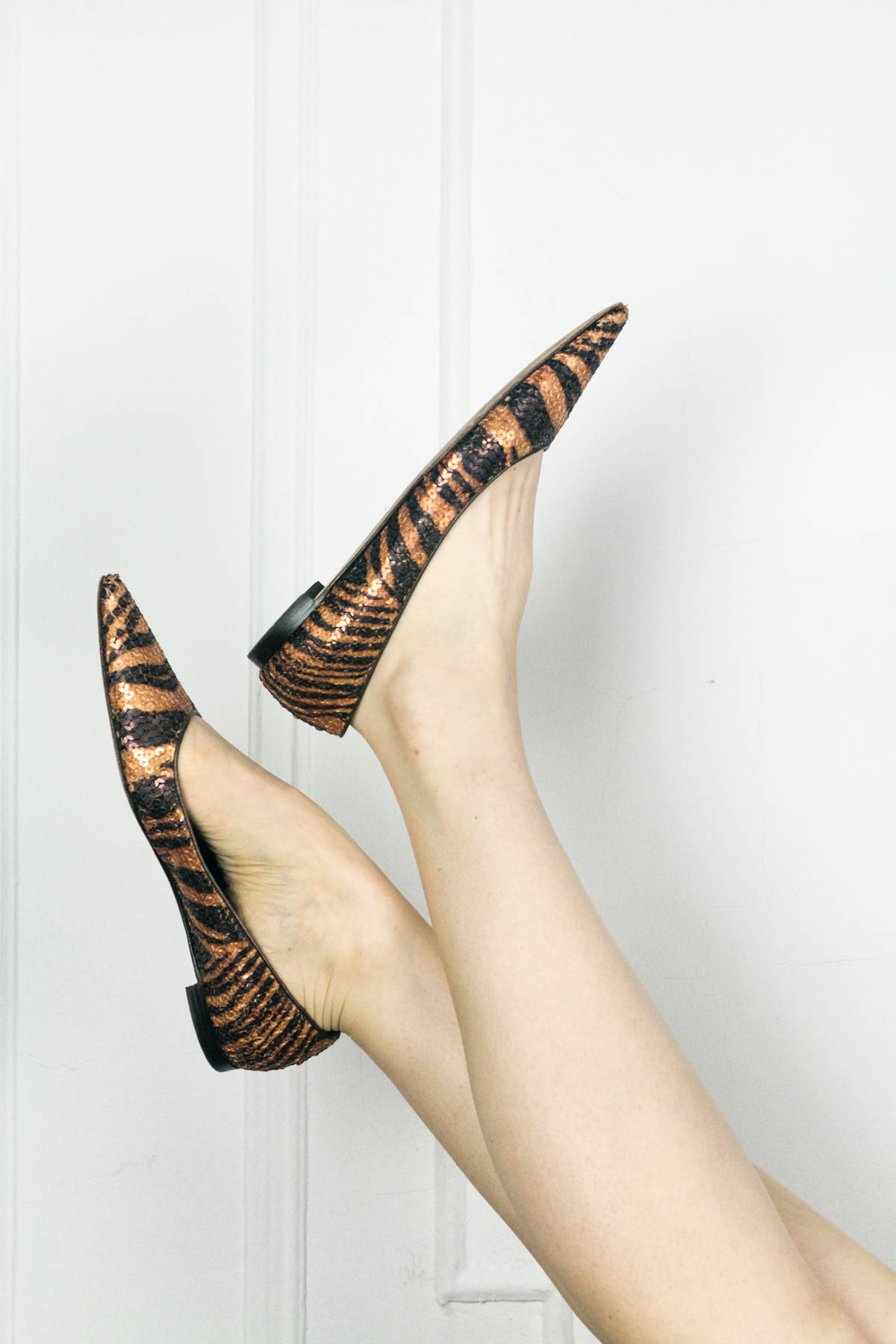 sequin pointed toe flats