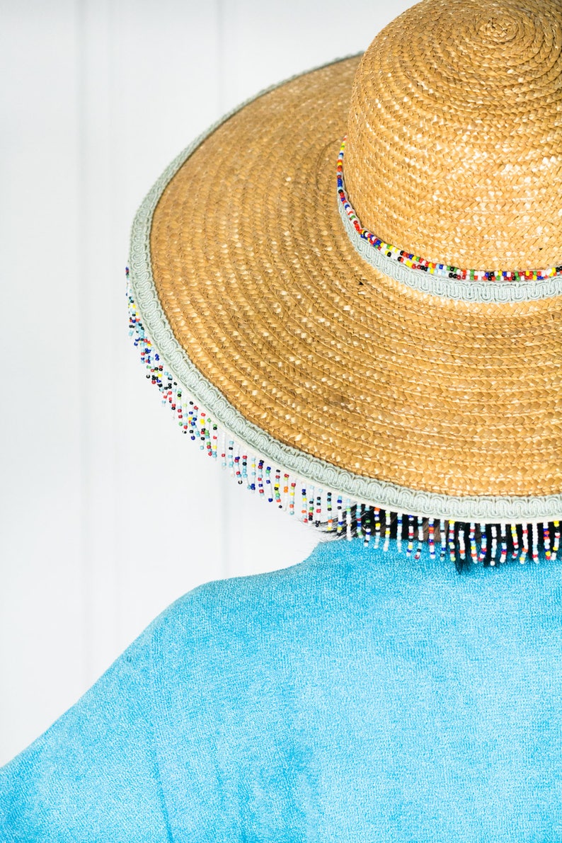 Beaded Woven Sun Hat