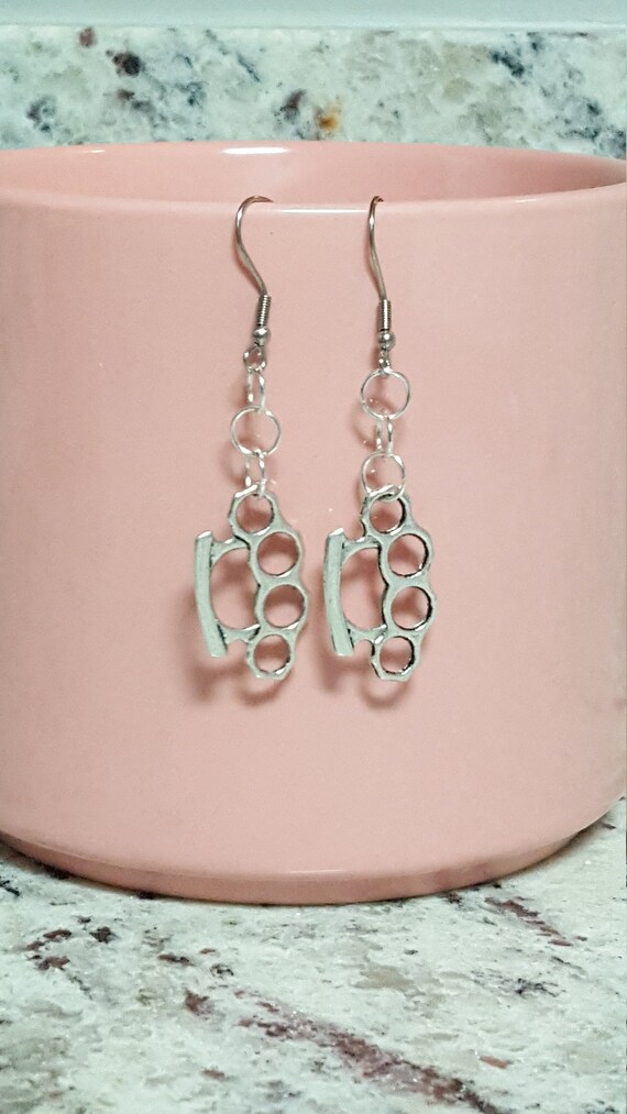 brass knuckle earrings