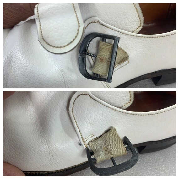 DuPont Corfam White Dress Shoes Strap Buckle 9.5 … - image 8