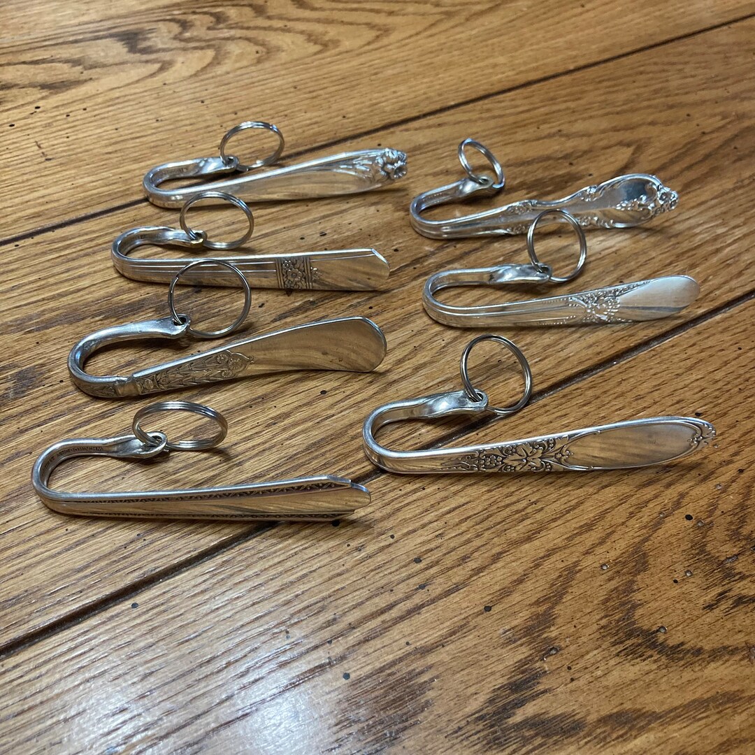 Upcycled Purse Hook Key Fob Finder Keychain, Made From Vintage Flatware