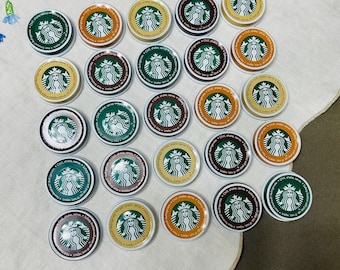 Veel van 25 Starbucks metalen kroonkurken gemengde smaken frappuccino deksels kunst ambachtelijke levering mokka karamel vanille koffiedrank schroef op toppen