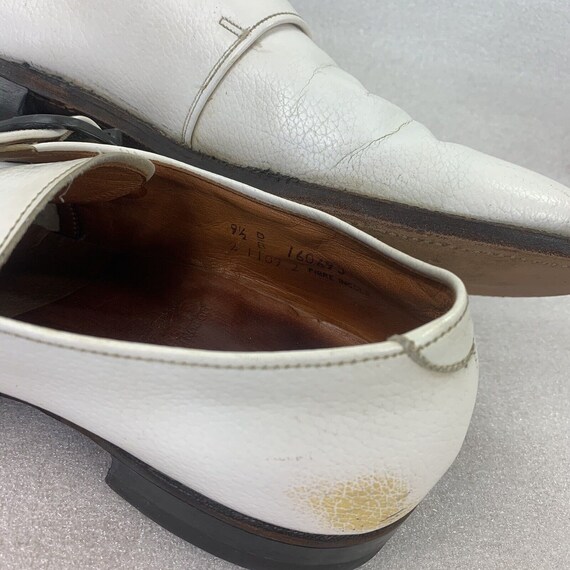 DuPont Corfam White Dress Shoes Strap Buckle 9.5 … - image 5