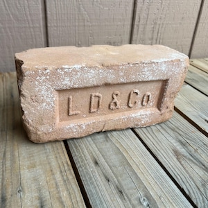 Red Clay Brick Paver Salvaged Vintage Southwest Stamped L.D.&Co. 1930s Tucson AZ - Louis DeVry And Sons Co Brickyard Arizona
