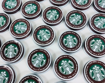 Lote de 25 tapas de metal para botellas de Starbucks, tapas de moca para frappuccino, suministros para manualidades, café moca, tapas de rosca, color marrón