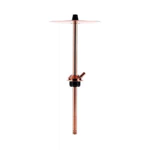 May include: A copper-colored hookah stem with a black base and a round, flat top. The stem is made of metal and has a sleek, modern design.