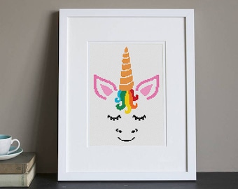 Cross Stitch Pattern - Colorful Unicorn - Pretty - Easy Stitch - Instant Download