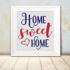 Cross Stitch Pattern - Home Sweet Home - Instant Download