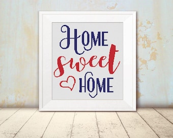 Cross Stitch Pattern - Home Sweet Home - Instant Download