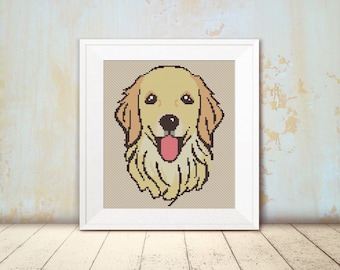 Schema punto croce - Cane - Golden Retriever - Download istantaneo