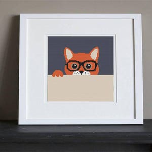 Cross Stitch Pattern - Funny Peaking Cat - Instant Download
