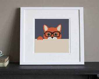 Cross Stitch Pattern - Funny Peaking Cat - Instant Download