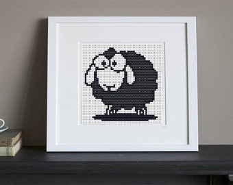 Cross Stitch Pattern - Black Sheep - Instant Download