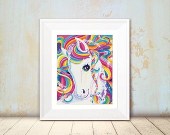 Cross Stitch Pattern - Colorful Unicorn - Horse - Large - Instant Download