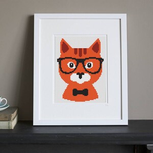Cross Stitch Pattern - Retro - Orange Cat - Instant Download