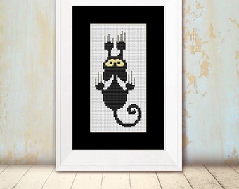 Cross Stitch Pattern - Scaredy Cat - Instant Download