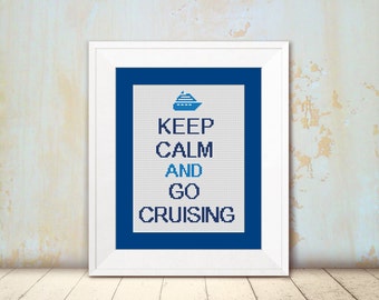 Kreuzstichmuster - Bleib ruhig und geh kreuzen - Sofort Download