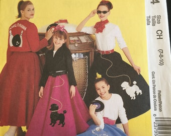 McCALL/'S PATTERN COSTUME 1950s JACKET SKIRT TOP SCARF IN SIZES 4--22 # M6234