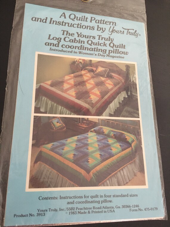 New Yours Truly Quilt Pattern Log Cabin Quick Quilt 4 Etsy