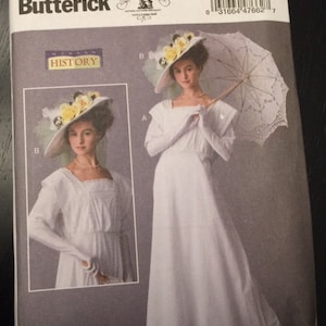 Historic Day Dress Butterick B6610 A5 or E5 6-14 Sewing Pattern for Victorian 14-22 Turn of the Century Summer Gown Costume Historic Day Dress Butterick B6610 A5 or E5 6-14 Sewing Pattern for Victorian 14-22 Turn of the Century Summer Gown Costume