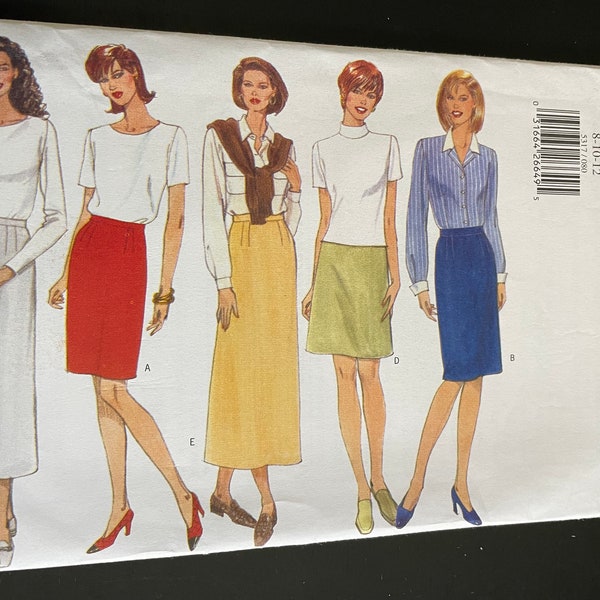 NEW UNCUT 8 10 12 Butterick Classics 5317 Fast & Easy Sewing Pattern Skirts semi fitted or A-line