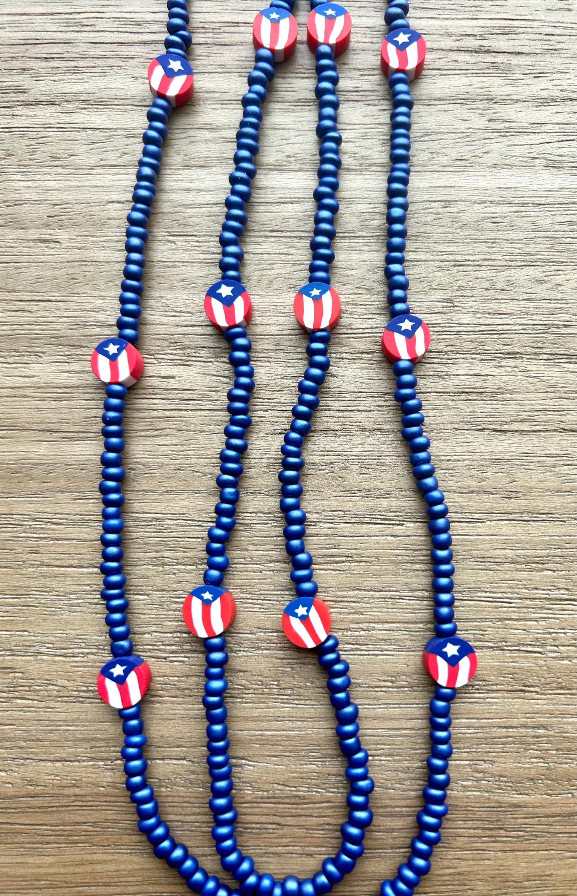 Puerto Rico Flad Beaded Necklace