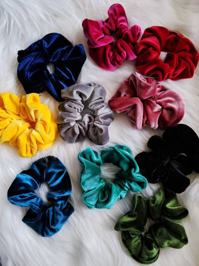 Velvet Scrunchie Assorted Colors Handmade 90 S Style Etsy