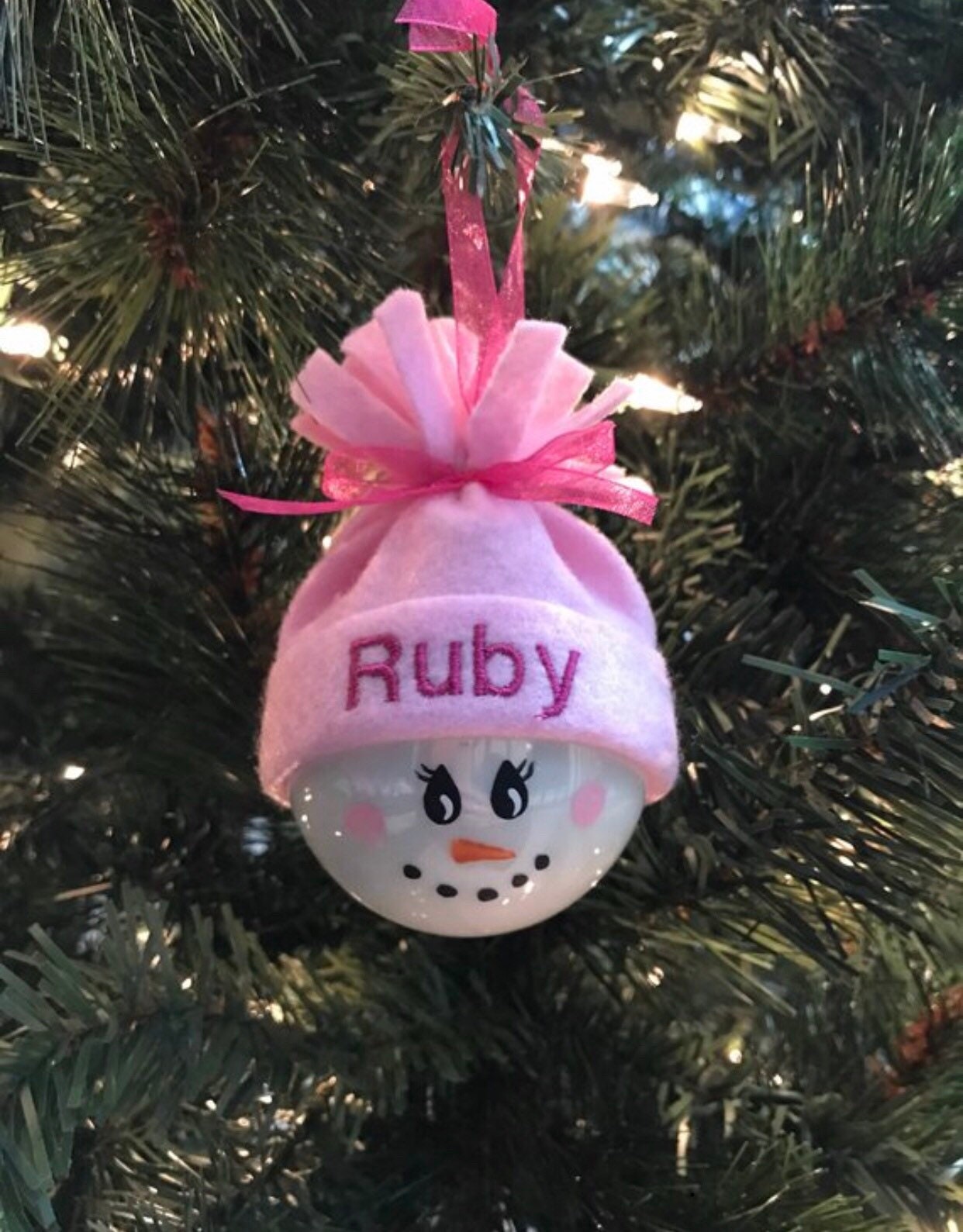 Personalized Snowman Holiday Ornaments -  Hand-painted