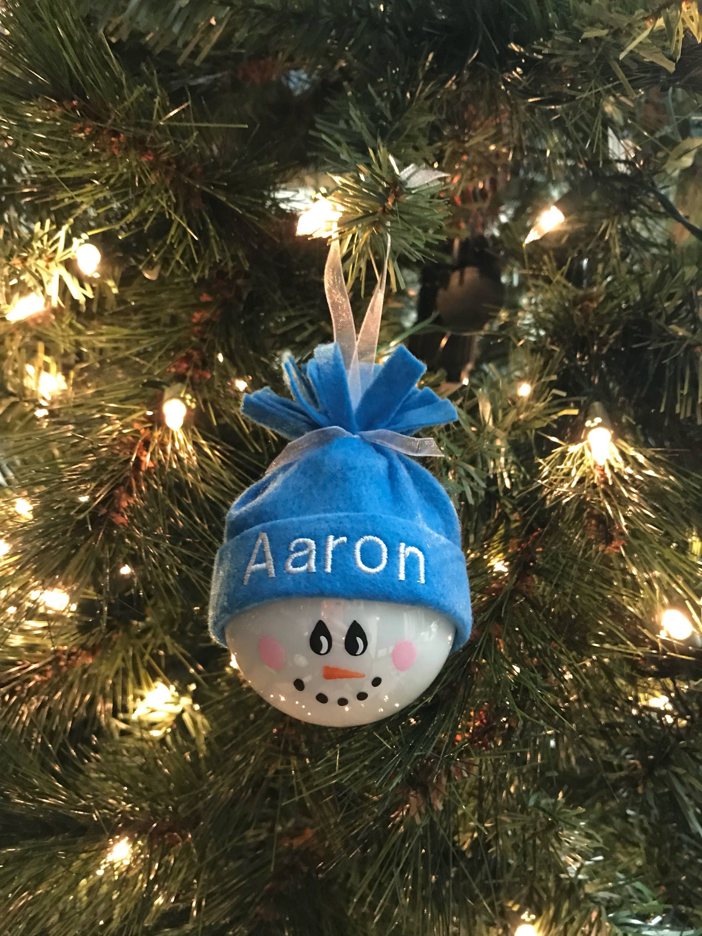 Personalized Snowman Holiday Ornaments -  Hand-painted
