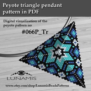 Pattern for triangle peyote pendant, beading, peyotestitch, digital file pdf, 066P_Tr image 2