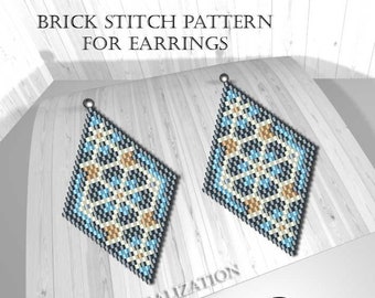 Brick stitch patterns for beads earrings, digital file pdf, #031_ea