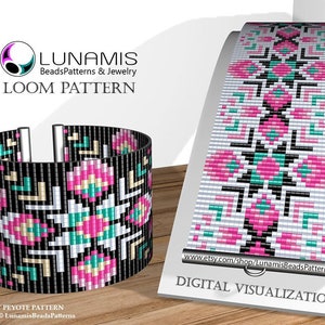 Beaded Loom Bracelet Pattern: Square Stitch Cuff (PDF Pattern)