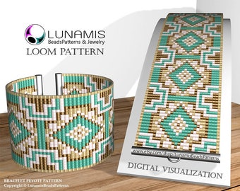 Loom Bracelet Pattern: Square Stitch Cuff Design (PDF Pattern)