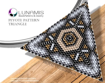 Peyote pattern for triangle pendant, bead pattern, peyotestitch, digital file pdf, #023P_Tr