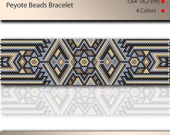 Patrón de pulsera de peyote, conteo impar, patrón de peyote, patrón de puntada, archivo pdf, patrón pdf, #004P