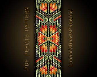 Peyote Bracelet Pattern, Odd Count Beading Cuff, PDF Download #139P