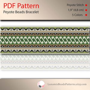 peyote bracelet pattern, bead pattern, beading, peyote stitch, jewelry pattern, peyote bracelet, digital file, pdf pattern, lunamis, #168P